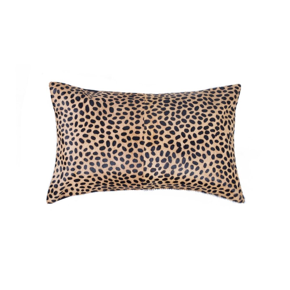 Natural Home Decor Torino Togo Cowhide Pillow | 1-Piece | Cheetah | 12"x20"